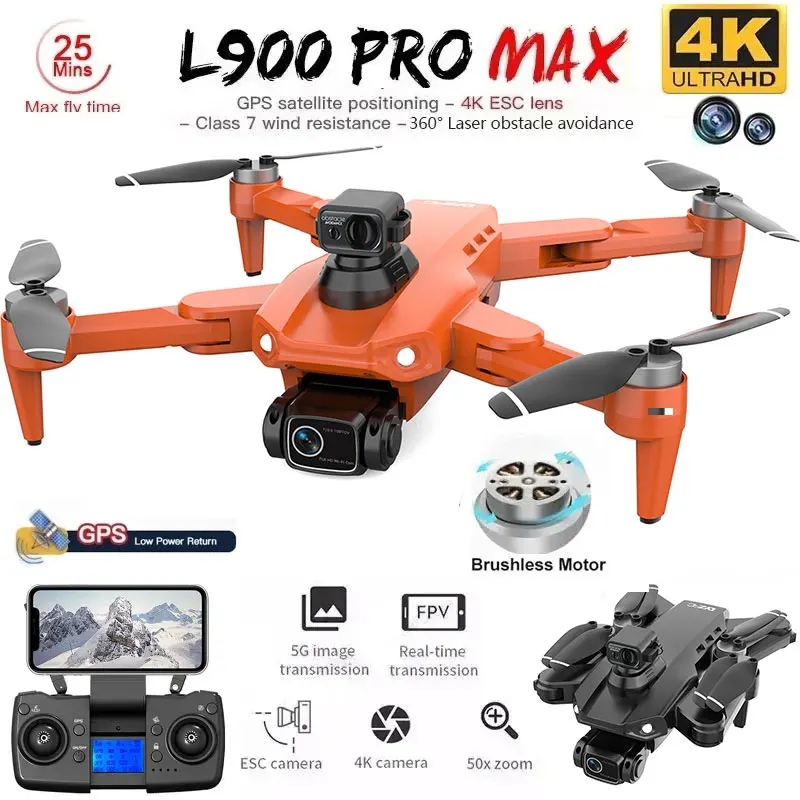 Rc Helicopter Electric - Drone GPS L900 Pro MAX 4K